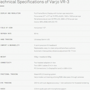 工業級XR廠商Varjo發布人眼分辨率頭顯XR-3和VR-3