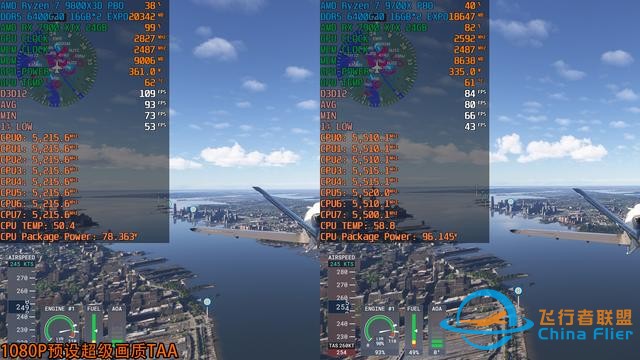 《微軟模擬飛行2024》7款A卡和2款CPU測試，9800X3D更配7900 XTX-1545